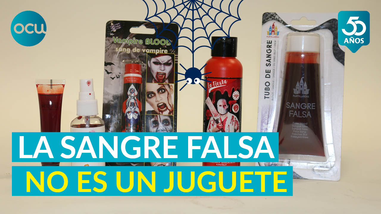La sangre falsa de halloween, ojo porque no es un juguete